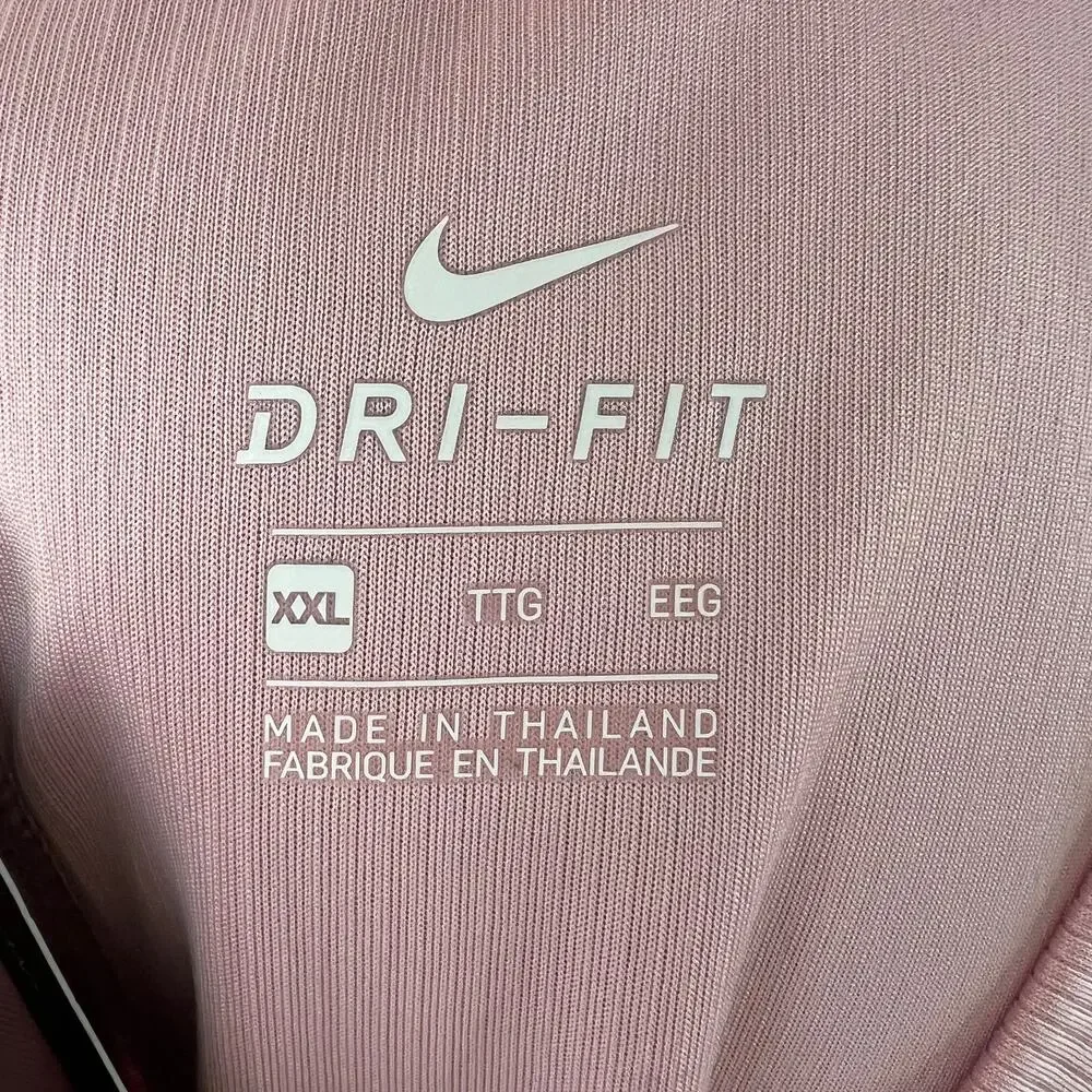 NIKE Womens Pink Dri-Fit Sleeveless Crewneck Cropped Training Tank Top XXL NEW